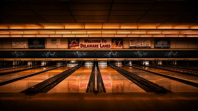 The bowling lanes at Delaware Lanes on Sunbury Road, Delaware OH